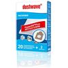 Dustwave® 20 Sacchetti per aspirapolvere in microfibra per Imetec PA 8017 Z - altamente efficienti con chiusura igienica - Made in Germany