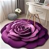 Vgpbphj Tappeto in peluche floreale e terra di diatomee, 3D Visual Flower a forma di fango diatomeo, tappeto antiscivolo con motivo realistico, adatto per camera da letto, cucina, bagno (viola, 60 cm)