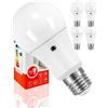 Bratek 4 Lampadine Crepuscolari a Doppio Sensore da Esterno E27 LED A60 9W 4000k - Lampade Crepuscolare da Esterno Luce Naturale - 820 Lumen Equivalenti Lampadine 60W a Incandescenza o 45W Alogene