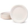 DPdantepellacani 100/500 /1000 Piatti Piani Tondi diametro 23 cm Piatto carta bianco bagassa biodegradabile rigido monouso in fibra vegetale feste compleanni picnic eventi sagre (100)