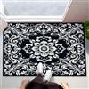 MLSOWM Tappetino Ingresso Interno Motivo Paisley 60x90 cm, Zerbino Ingresso Casa Fiori Di Datura Zerbini di Benvenuto Assorbente Tappeto Antiscivolo Lavabile in Lavatrice per Casa Porta, Corridoio, Grigio