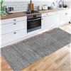 Siunwdiy Tappeto Passatoia 2.1 Metri Corridoio Antiscivolo Grigio, Tappeto Runner Lungo Tappeto Cucina Lavabile Disegno Vintage Moderno in Poliestere per Ingresso Soggiorno Ufficio Entrata,60X210CM