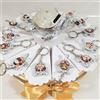 Sindy Bomboniere Bomboniere portachiavi con tartarughe argentate con guscio decorato con torta - NASCITA BATTESIMO COMUNIONE BIMBO E BIMBA (torta 14 fette confetti)
