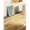 RugVista Contour, Tappeto, Moderni, 160 x 230 cm, Rettangolare, Pelo corto, Soggiorno, Camera da letto, Lavabile in lavatrice, Giallo/Off Bianco