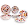 Generico Set di Stoviglie in Melamina - 15 Pezzi, 3 Fantasie Disponibili - 6 Piatti Piani, 6 Piatti Fondi, 3 Insalatiere - Leggero, Durevole, Lavabile in Lavastoviglie, BPA Free (Melamina, Chef)