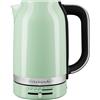 KitchenAid Bollitore Elettrico con Temperature Regolabile - 5KEK1701EPT - Bollitore Acqua de 1,7L en Acciaio Inox - Design Retro - Con Filtro Antocalcare Rimovible - 2400W - Colore Pistacchio Verde