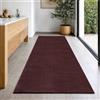 the carpet Relax Tappeto moderno a pelo corto, soggiorno, fondo antiscivolo, lavabile fino a 30 gradi, morbidissimo, aspetto pelliccia, Bordeaux, 80 x 300 cm