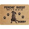 fashwork Tappeto PERSONALIZZATO con nome cane divertente Alano Perchè bussi? Zerbino in poliestere 60x40 cm