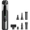Linterngo Aspirapolvere Portatile 4-in-1 (grigio): Aspirazione 16500Pa, motore brushless 80W. Con display LED, autonomia 27 min & corpo in alluminio. Ideale per auto, casa e ufficio.