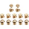 QUARKZMAN 20set Cuore Rivetto 10mm Metallo Cuore Forma Decorazione Borchia Rivetti Strumento Set per Cintura Vestiti Scarpe Borsa Bagagli Pelle Artigianato Abbellimenti Accessori Oro Tono