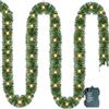 Generico Ghirlanda Di Natale Con Luci | 5 Metri Ghirlanda Natalizia Illuminata Decorazione Natale - Aghetti di Pino Decor per Interni ed Esterni per Scale Giardino Balcone Albero Portico Terrazzo - Cortile