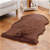Tomifine Faux Tappetto di Pelle di Pecora Tappeti, Imitazione Lana Tappeti Salotto Moderni Shaggy Decorativo In Lana Scendiletto Lungo Tappeto Per La Camera Da Letto (75 x 120 cm,Marrone)