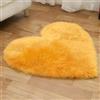 Tomifine Tappeto Imitazione Lana Lungo Pelliccia Morbida Forma di Cuore Tappeti Imitazione Della Pelliccia Decorazione per Camera da Letto, Soggiorno, Divano, Tappetino per Il Letto (60 x 60 cm,Giallo)