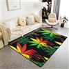 Loussiesd Tappeto con erbacce di marijuana, foglie di cannabis, tappeto per soggiorno, resistente, colorato, tie-dye, foglia di erbaccia, tappeto per ingresso, lavabile in lavatrice, 100 x 150 cm