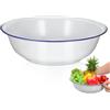 LOORGVEL Bacinella Plastica in Smalto Bianco, Ciotola Vintage Grande Capacità, Versatile e Facile da Pulire, Stile Retrò per Cucina e Lavaggio Frutta