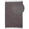 carpetfine Tappeto a tessitura Kilim Chindi Uni Malva 90x160 cm, tessuto a mano | Tappeto moderno reversibile in cotone per soggiorno e camera da letto con frange