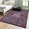 Mazovia Tappeto Salotto Moderno - Tapeto Stampato a Pelo Corto - Morbido Tappeto Camera da Letto - Antiscivolo Tapeto VICTORIA - Tappeto Salotto Motivo Vintage Orientale - Rosso Blu 80x150cm