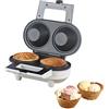 Rosenstein & Söhne Macchine per Waffle - piastra cialde gelato: Piastra per waffle per 2 coni gelato, Rivestimento antiaderente, 550 Watt (ferro cornetti, distributore di cornetti, mini)