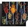 KitchenYeah© Copri Piano Cottura Coprifornelli Tappetino per Induzione | 59x51 cm - Fornello Tutto per la Cucina Cucchiaio - Erbe - Spezie - Nero - Cucina