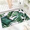 ANNKOOT Tappeto da Bagno in Microfibra, Tappetino da Bagno Antiscivolo,Classico verde tropicale Monstera Jungle Palm L,Morbido, Facile da Pulire, Molto Assorbente per Bagno, Camera da letto, Interni 60x100 cm