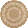 Nazar Tappeto naturale, tappeto naturale boheme, tappeto naturale iuta, tappeto in finta iuta, tappeto per soggiorno, sala da pranzo, camera, corridoio, colore naturale (120 x 120 cm, 8868 bianco)