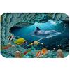 A.Monamour Tappetino per Il Bagno Antiscivolo Assorbente Morbido I Delfini Del Mondo Sottomarino 3D Pescano La Vita Marina Del Corallo Sfondo Blu Tappeto Tappetini Doccia Cucina Zerbino 40x120cm