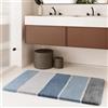 Homie Living Tappeto da bagno, sottopiede con morbido pelo soffice e soffice | antiscivolo e lavabile Rio Marina (70 x 120 cm, blu fumo)
