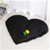 ZJXSNEH Tappetino antiscivolo Peluche Morbida pelliccia sintetica Tappeto camera da letto a forma di cuore Tappeto peloso Shaggy Per soggiorno Casa Bambini Tappetino per bambini nero 70x90cm