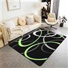 Loussiesd Tappeto geometrico 150 x 200 cm per bambini verde grigio e nero tappeti per soggiorno per ragazzi ragazze retrò a righe vortice tappeto decorativo per interni tappetino cerchio geometrico accento