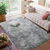 CUIMEI Tappeti Camera da Letto 45 x 90 cm, Peloso Non Perde Peli, Tie-Dye, Facile Manutenzione, Monocromatico, per Cameretta Bambini Scendiletto Lungo Tappeto, Grigio Chiaro