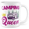 Pagma Druck Tazza da campeggio regalo campeggio queen tazza caffè vacanza outdoor camper campeggio autobus idea regalo moglie fidanzata collega lavoro compleanno tazza caffè