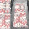 Ymural Tappeto a passatoia lungo antiscivolo, per cucina, colore rosa, 100 x 120 cm, bohémien, lavabile al metro, a pelo corto, in poliestere, per camera da letto