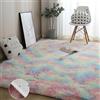 GOUSANG Tappeto Shaggy per Soggiorno 90 x 160 cm Pelliccia Sintetica Tappeto Design Elegante, Facile da Mantenere per Computer, Sedia, Super Morbido, Antiscivolo, Multicolore