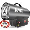 MASKO® Termoventilatore a Gas Riscaldatore 30 KW generatore d'Aria Calda con Tubo del Gas Antracite
