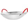COLLBATH Wok in Acciaio Inossidabile con Doppio Manico, 1 Pezzo | Argento, per Ristorante e Barbecue, Facile da Pulire, Resistente alla Ruggine, Risparmio Energetico