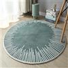 ZHOUZHOU Tappeto rotondo in morbido cotone, antiscivolo, anti affaticamento, lavabile, stile semplice, a pelo corto, per camera da letto, soggiorno, cucina, 160 cm, verde