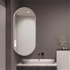 Generic Specchio Da Bagno Con Cornice In Metallo Specchio Da Parete Ovale Specchio Angolare Girevole Con Supporto Specchio Per Il Trucco Per Bagno E Spogliatoio Specchio Da Bagno Regolabile(White,W30xL60cm)