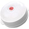 GARVALON Vaporiera per Microonde in Plastico Bianco, Maniglia e Isolamento Termico, per Panini e Pane, Cottura Rapida in Cucina