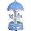 JISADER Carillon a giostra in resina, artigianato, ornamento natalizio dipinto a mano, decorativo con luci colorate per la decorazione della casa, leggero, BLU