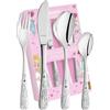 Schmalz Kuppels - Set di posate per bambini Principessin con incisione del nome, set di 4 posate in acciaio inox, per ragazzi e ragazze dai 3 anni in su, personalizzate (principessa)