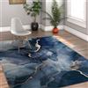 OLLIAR Home Tappeto astratto moderno Tappeti da ingresso lavabili Tappeto antiscivolo di lusso in marmo per sala da pranzo Home Office Decor, blu 60x110cm