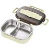 EasyByMall Lunchbox termico in acciaio inox, portapranzo termico con posate: capacità 1 l, design portatile, per uomini, donne, studenti, scuola, ufficio (verde)