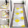 ZUZEKU Tappeto per corridoio, venduto al metro, giallo, grigio, 50 x 200 cm, per cucina, camera da letto, sala da pranzo, in poliestere, venduto al metro, personalizzabile, colore: giallo