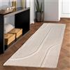 Carpettex, Tappeto Scandinavo Boho Crema Monocromatico 80x250 cm, Decorativo, Morbido e Facile da Pulire, Lavabile, Effetto 3D, per Soggiorno e Camera da Letto