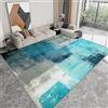 WHUOEUCO Tappeto ad area Geometrico Turchese, 140 x 200 cm, tappeto da soggiorno a pelo corto, antiscivolo e lavabile, tappeti decorativi per stanza, sala da pranzo, corridoio