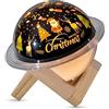 Mediawave Store - Diffusore Umidificatore Lampada LED, Scenario di Natale, Diffusore con Supporto in Legno, Atmosfera Relax, Umidificatore Ambiente, Diffusore Umidificatore Lampada LED