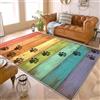AUWUUA Tappeto per soggiorno con stampa di zampe di cane, 100x120 cm, in legno di fienile colorato, lavabile, per camera da letto, cameretta dei bambini, sala giochi, zerbino antiscivolo per interni