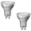 ledscom.de 2 lampadine LED GU10, PAR16, bianco caldo (2800 K), 6,3 W, 374lm, 70°, dimmer a 3 fasi, specchio riflettente (argento)