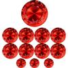 Generico Sottopiatti Rosso FIOCCO DI NEVE Bordo SPAZZOLATO, uso Decorativo in plastica Rigida Bordo RIGHE, Tondo 33 cm, Natale cenone sotto Piatto Natalizio Cenone Capodanno Aperitivo (6 e 12 pz) (12)
