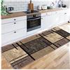 Siunwdiy Tappeto Passatoi 1.5 Metri Runner Corridoio, Marrone Tappeto Salotto, Tappeto Ingresso Casa per, Tappeto Passatoia Moderno, Cucina Tappeto Antiscivolo Lavabile,Soggiorno, Camera，70X150CM